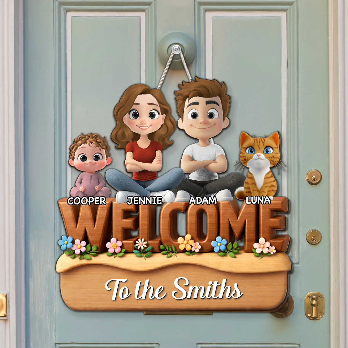 We Are All Nice Here - Personalized Custom 3D Effect Wood Sign - Image 2