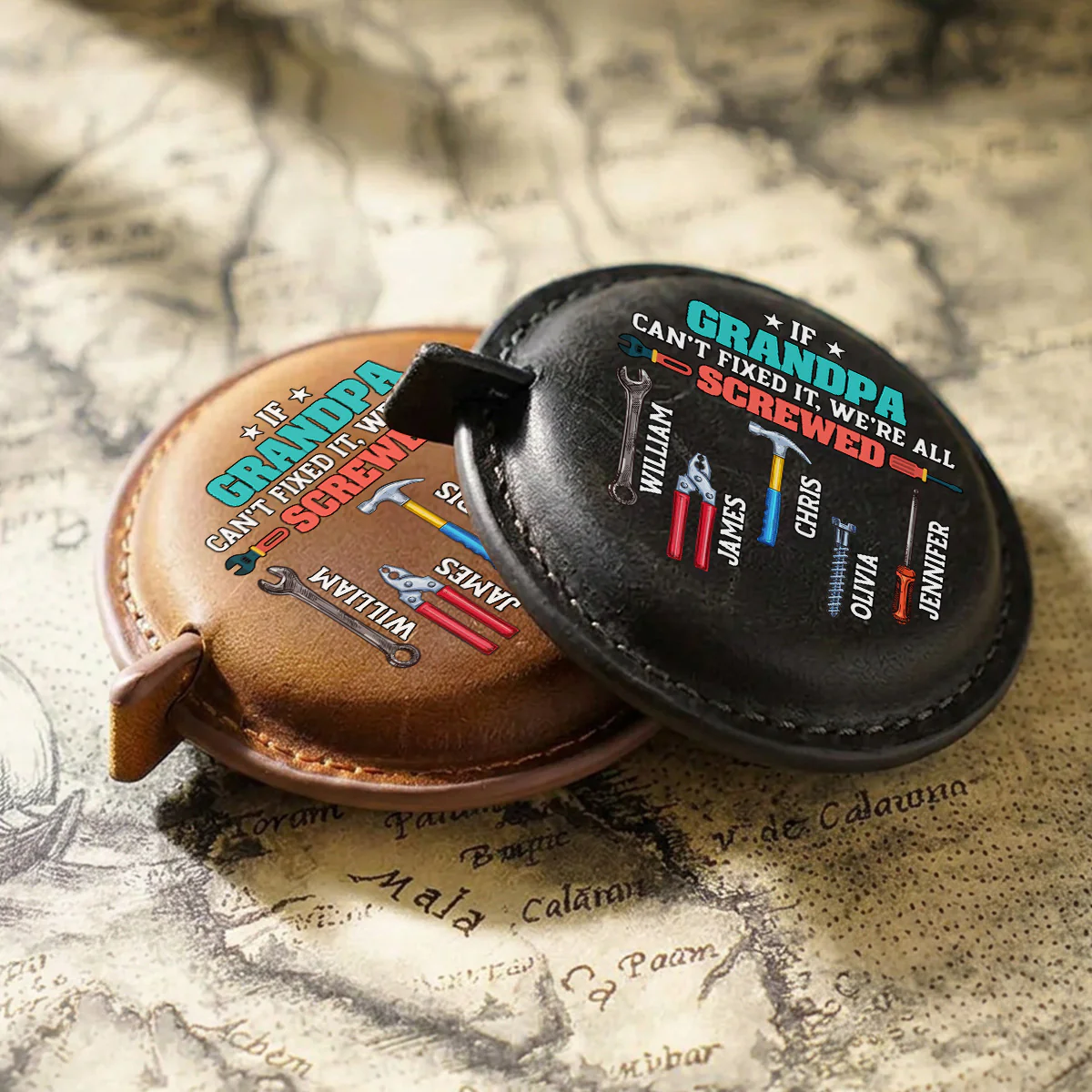 We Are All Screwed - Personalized Custom Leather Tape Measure - Image 6