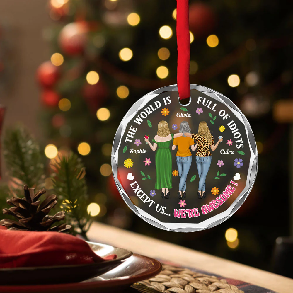 We Are Awesome - Personalized Custom Glass Ornament - Image 2