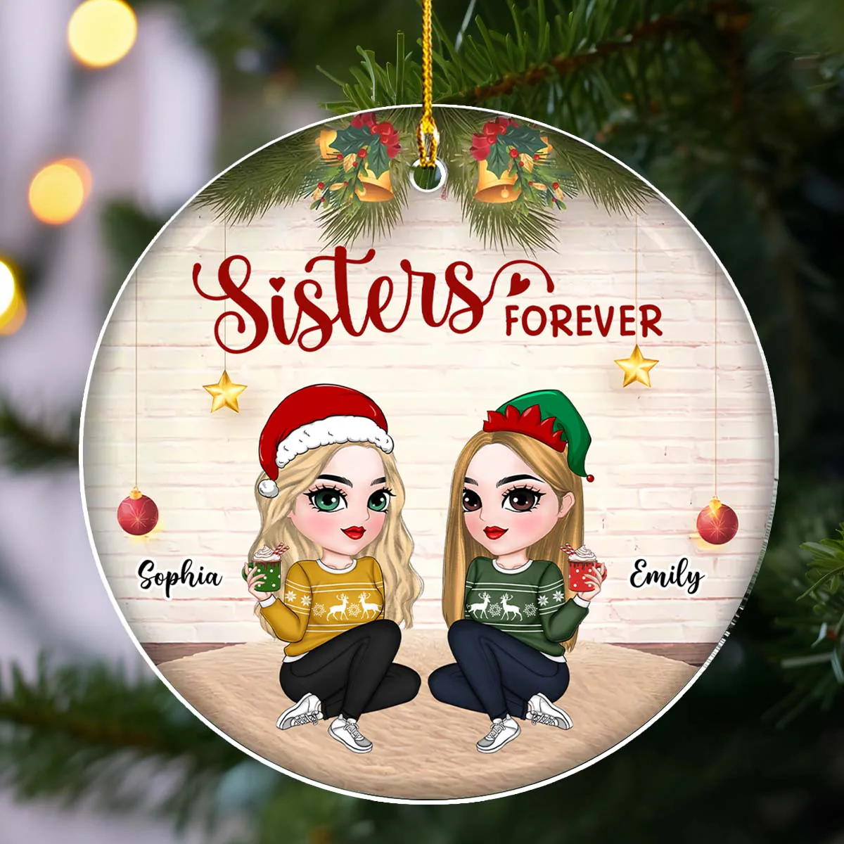 We Are Besties Forever And Always - Personalized Custom Acrylic Ornament - Image 3