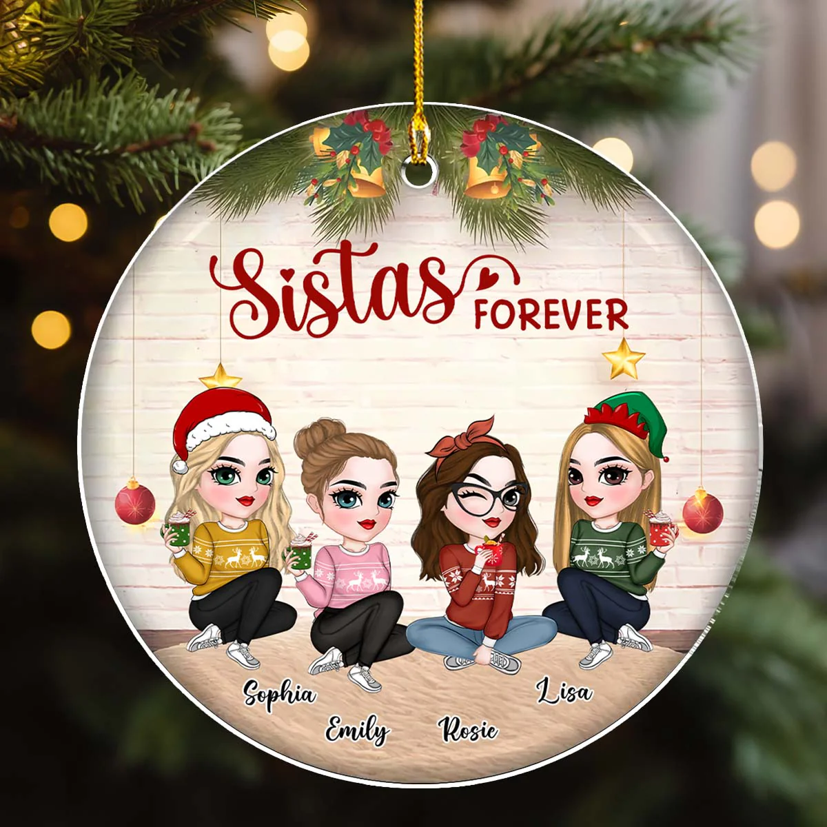 We Are Besties Forever And Always - Personalized Custom Acrylic Ornament - Image 4