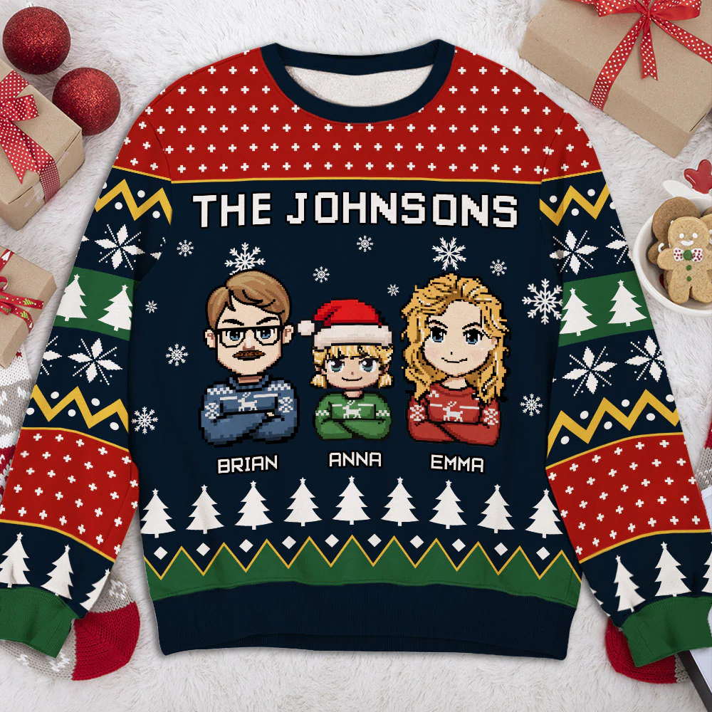 We Are Family Happy Holiday - Personalized Custom All-Over-Print Sweatshirt - Image 2