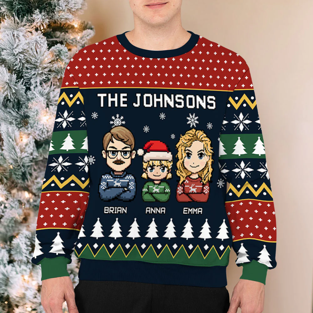 We Are Family Happy Holiday - Personalized Custom All-Over-Print Sweatshirt - Image 4