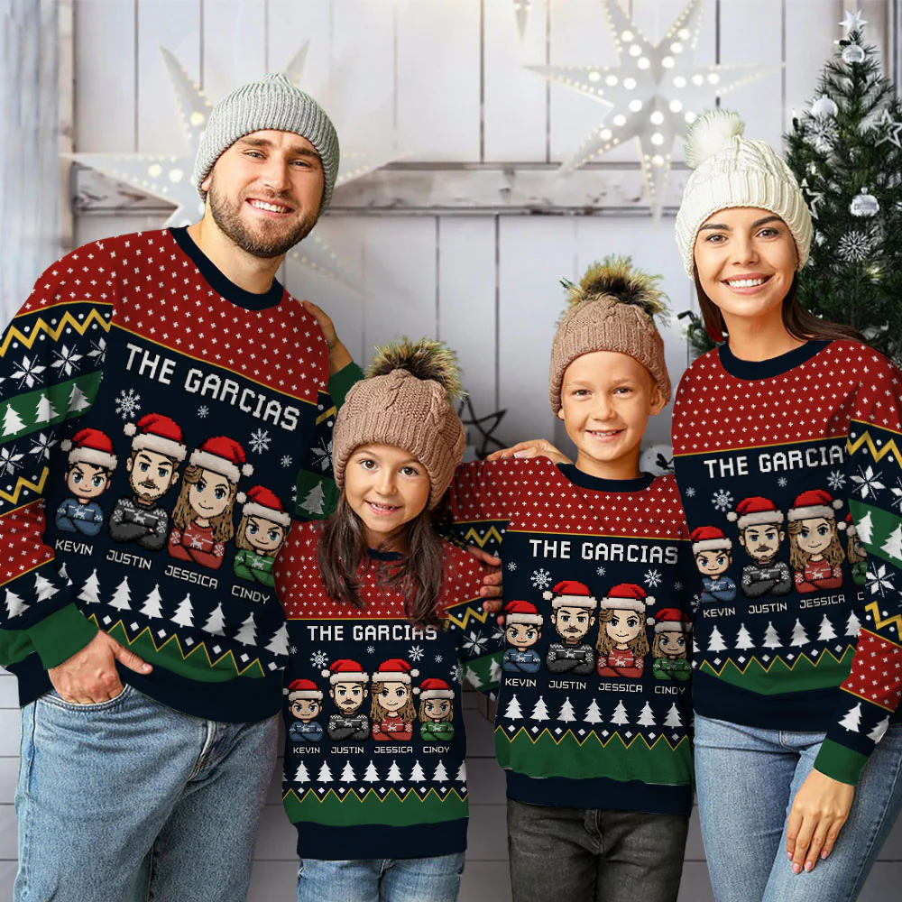 We Are Family Happy Holiday - Personalized Custom All-Over-Print Sweatshirt - Image 6