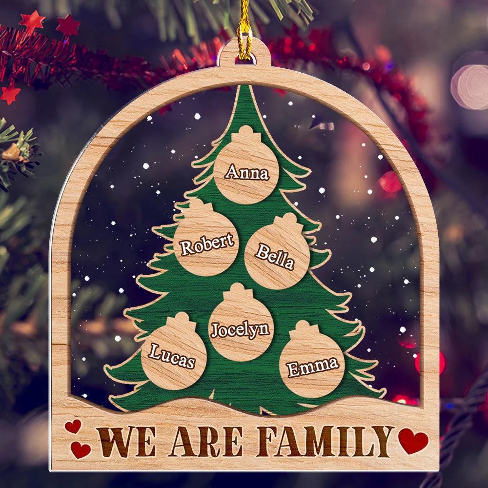 We Are Family - Personalized Custom Acrylic Ornament - Image 3