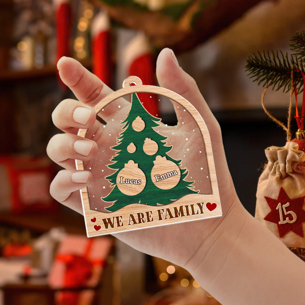We Are Family - Personalized Custom Acrylic Ornament - Image 4