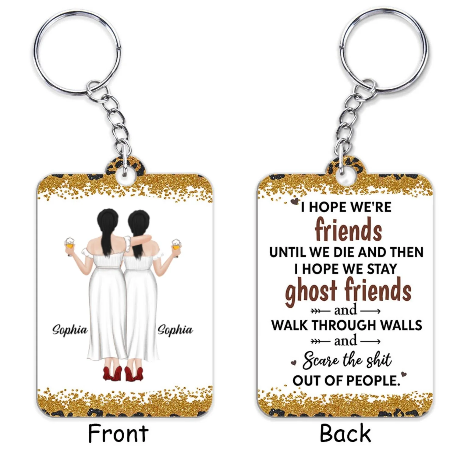 We Are Friends Until We Die - Personalized Custom Acrylic Keychain - Image 6