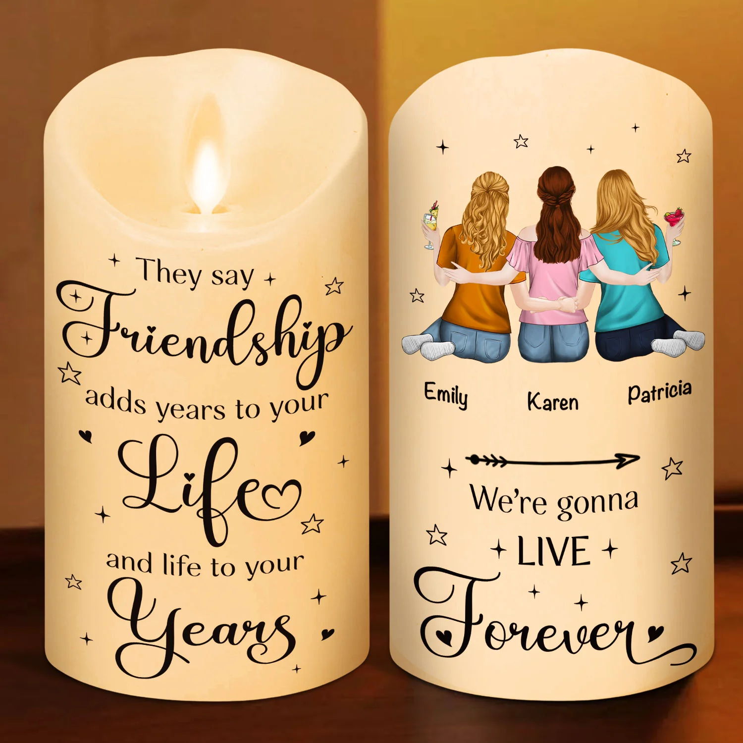 We Are Going To Live Forever - Personalized Custom LED Candle - Image 2