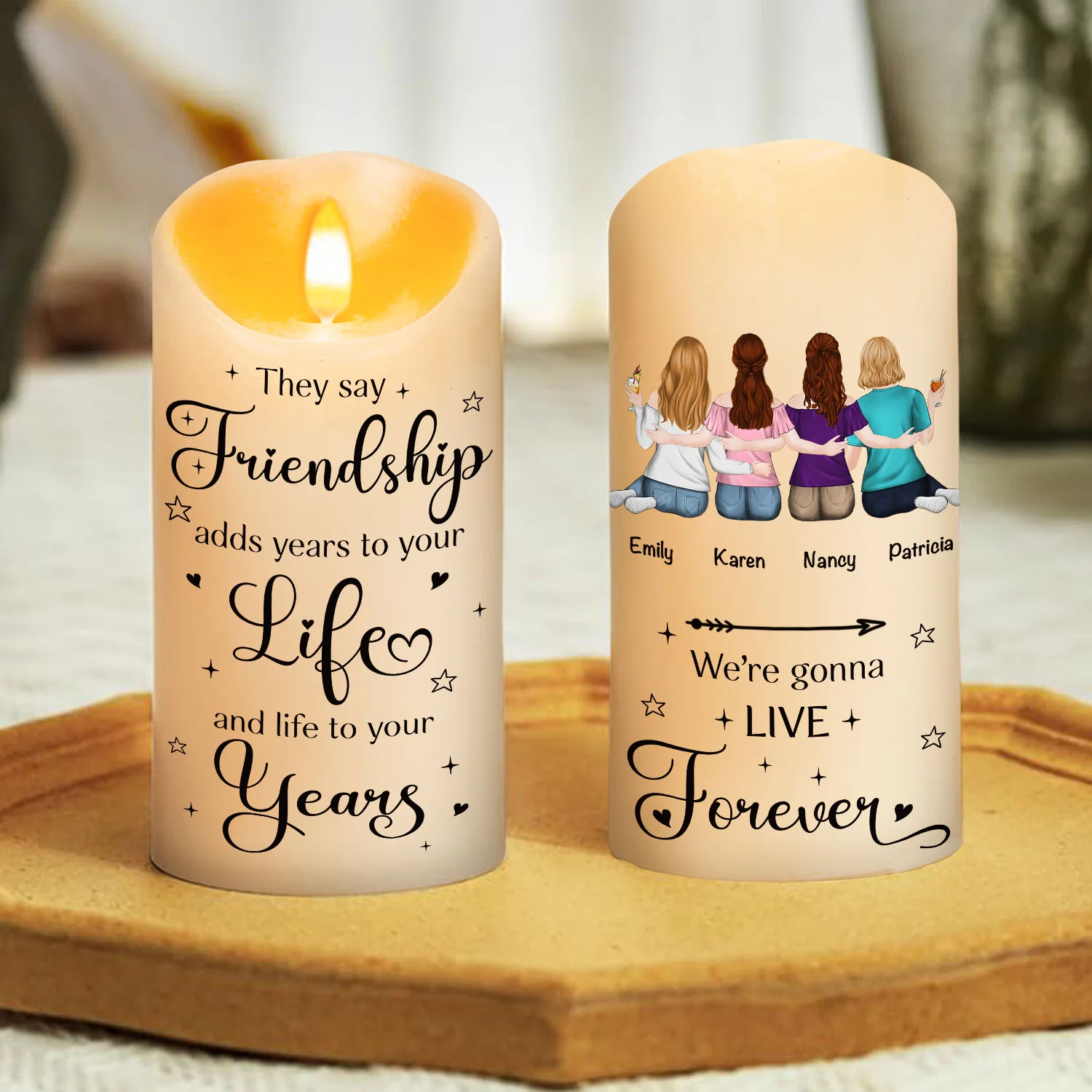 We Are Going To Live Forever - Personalized Custom LED Candle - Image 3