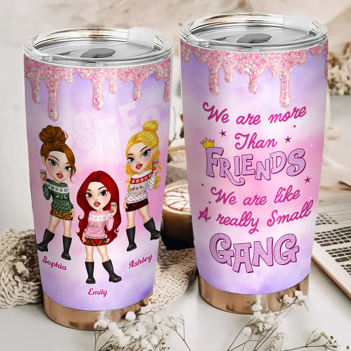 We Are Like A Really Small Gang - Personalized Custom Tumbler  - Image 3