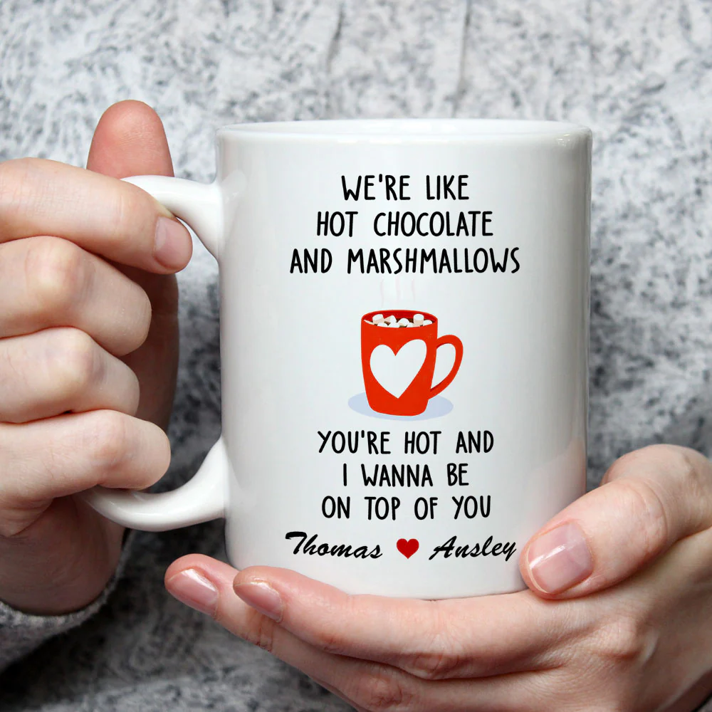 We Are Like Hot Chocolate And Marshmallows - Personalized Custom Coffee Mug - Image 5