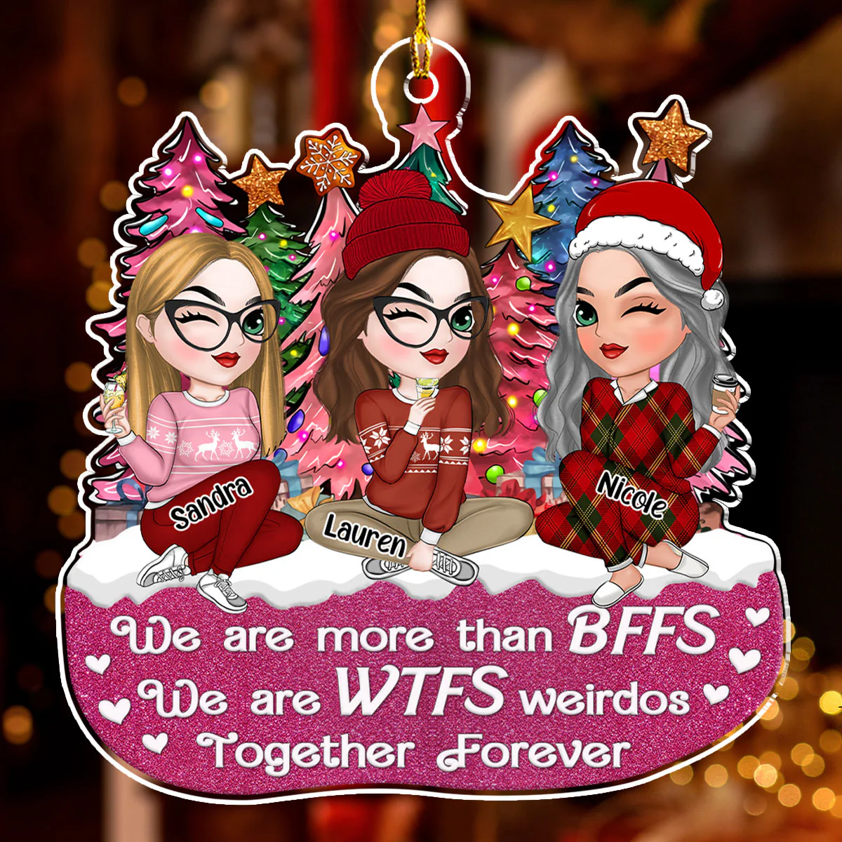We Are More Than BFFS - Personalized Custom Acrylic Ornament - Image 2
