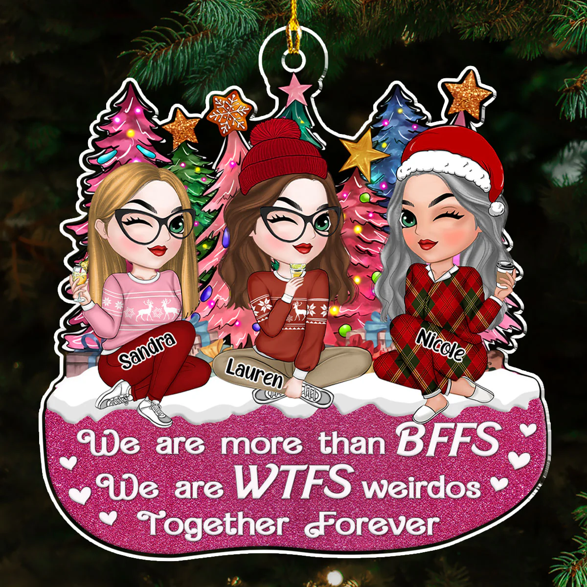 We Are More Than BFFS - Personalized Custom Acrylic Ornament - Image 5