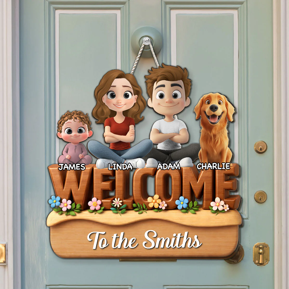 We Are Nice Here - Personalized Custom 3D Effect Wood Sign - Image 2