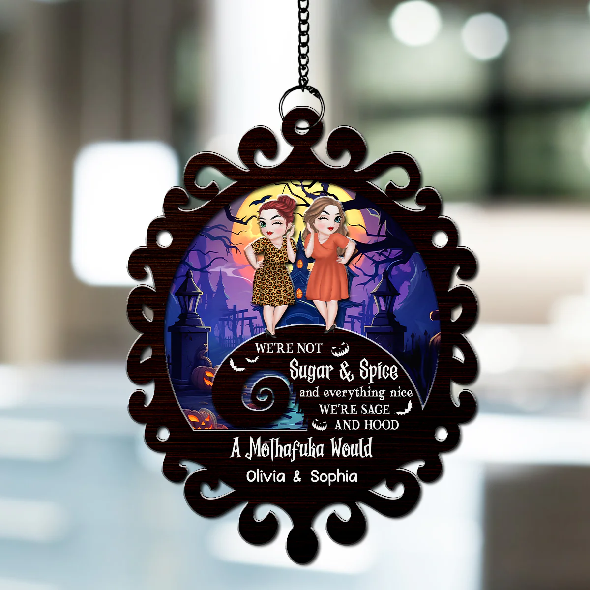 We Are Not Sugar And Spice - Personalized Custom Suncatcher - Image 3