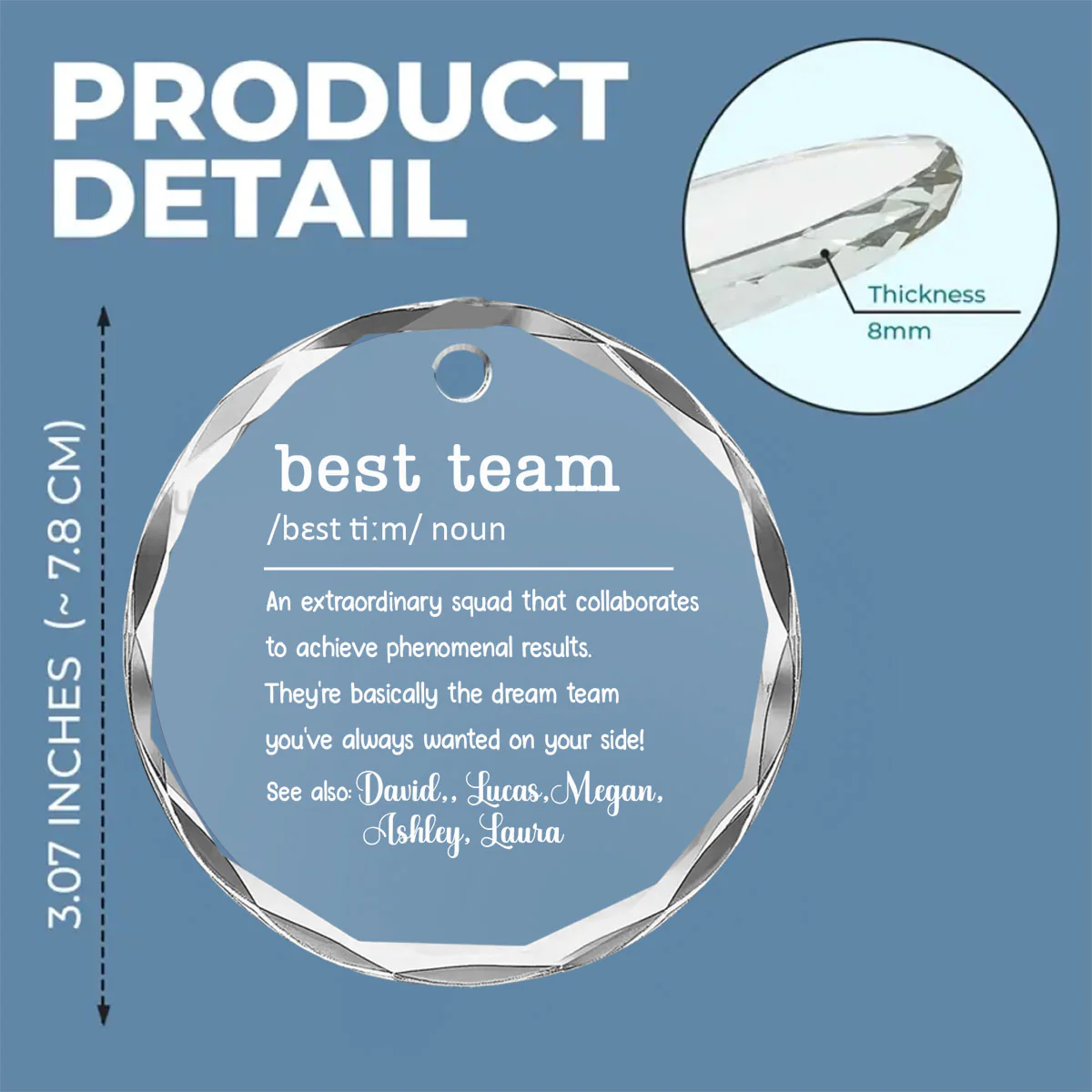We Are One Epic Team - Personalized Custom Glass Ornament - Image 5