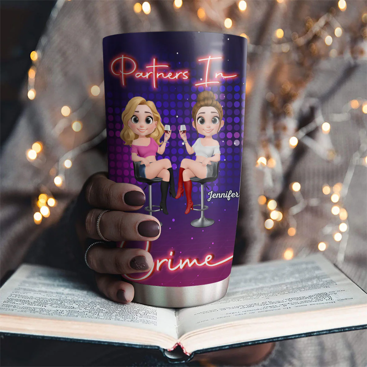 We Are Partners In Crime - Personalized Custom Tumbler - Image 2