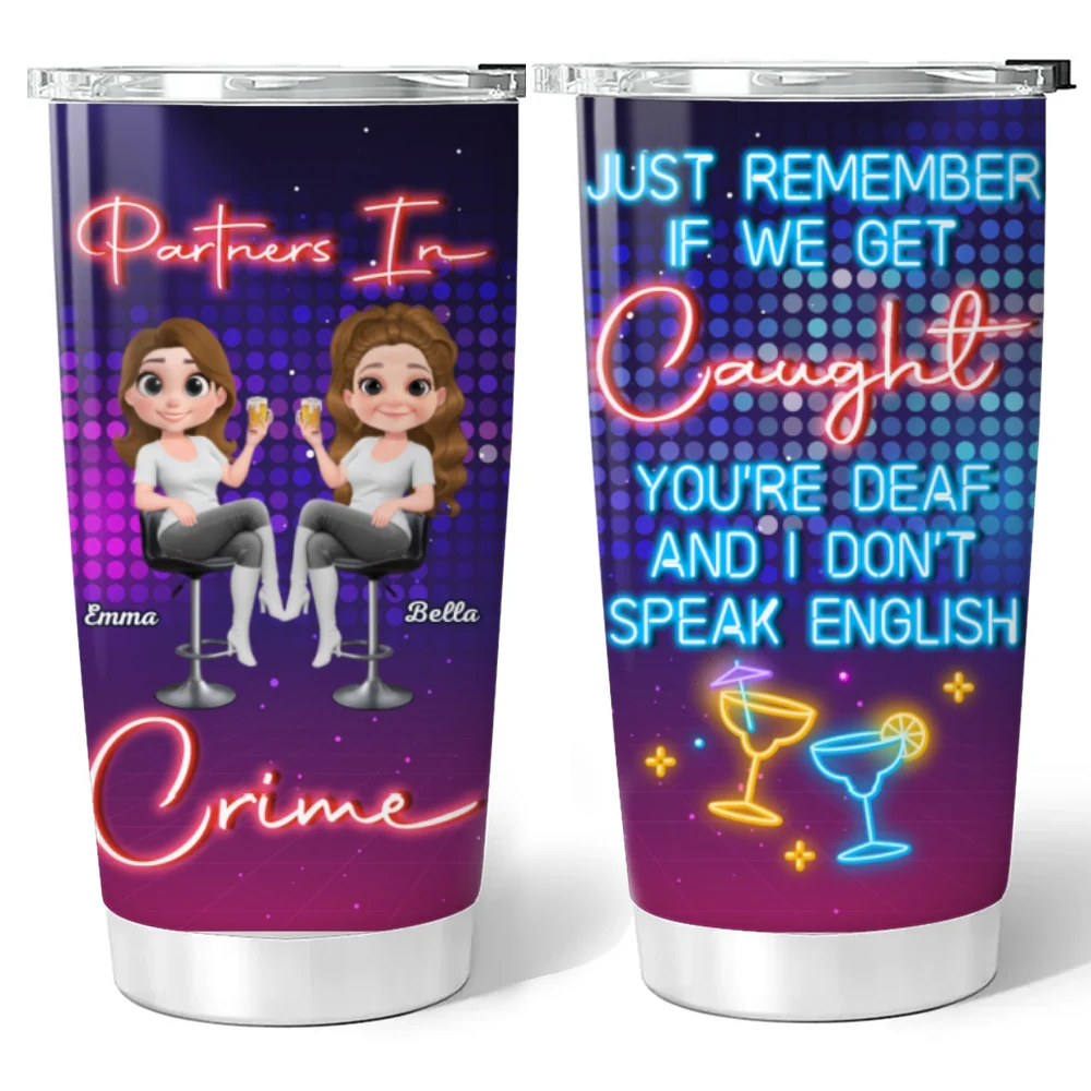 We Are Partners In Crime - Personalized Custom Tumbler - Image 4