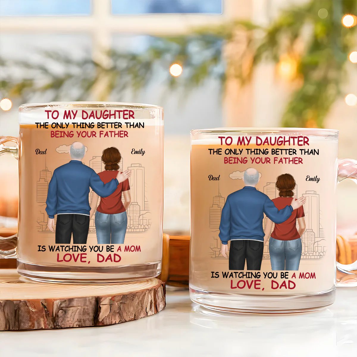 We Are Proud Of You Daughter - Personalized Custom Glass Mug - Image 4