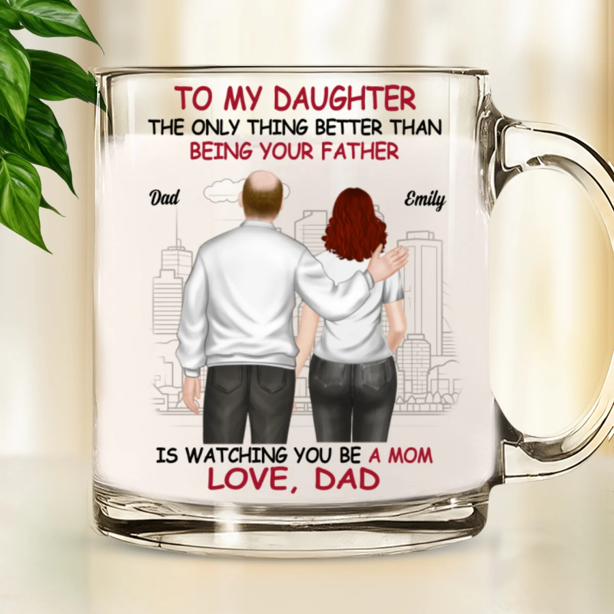 We Are Proud Of You Daughter - Personalized Custom Glass Mug - Image 6