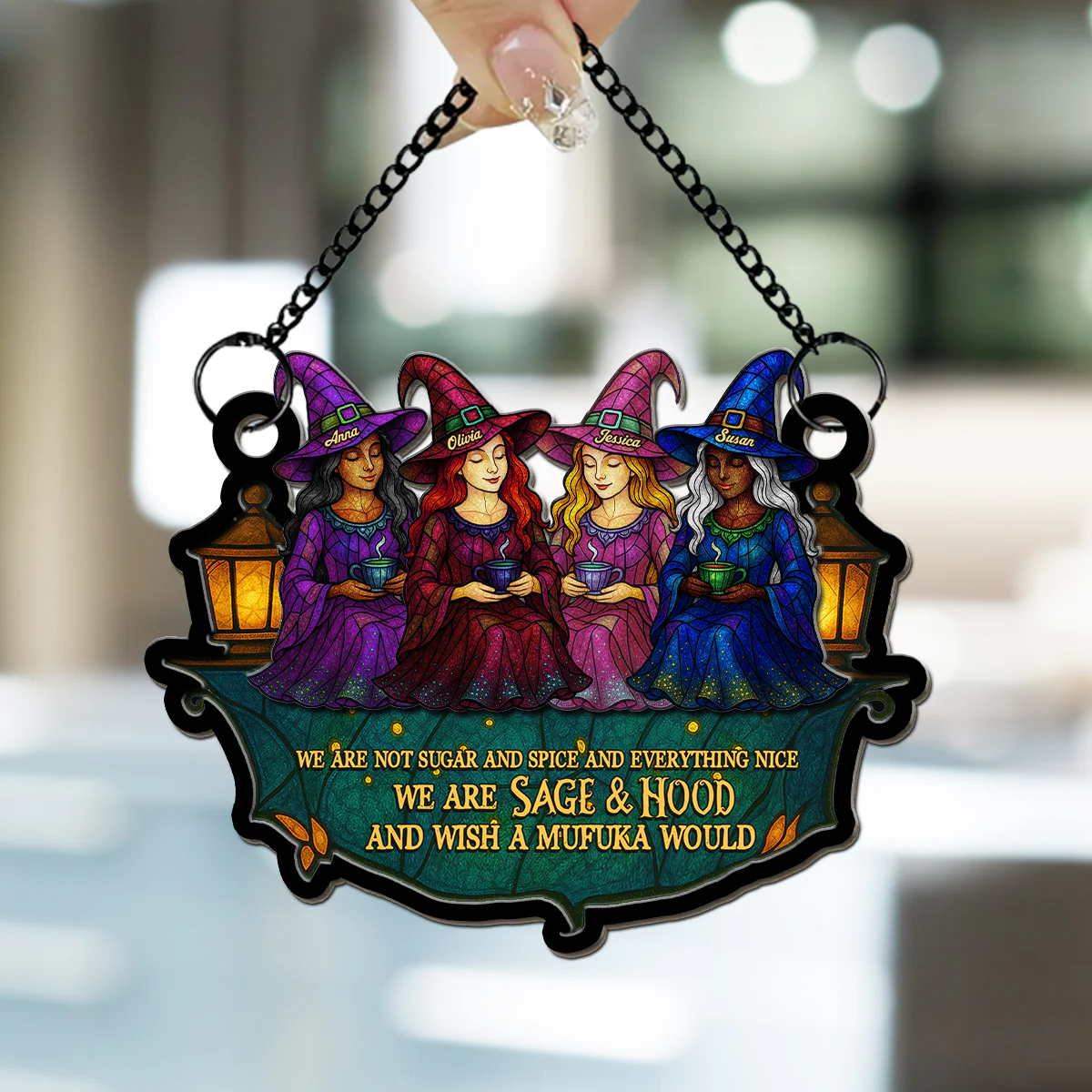 We Are Sage And Hood - Personalized Custom Suncatcher - Image 4