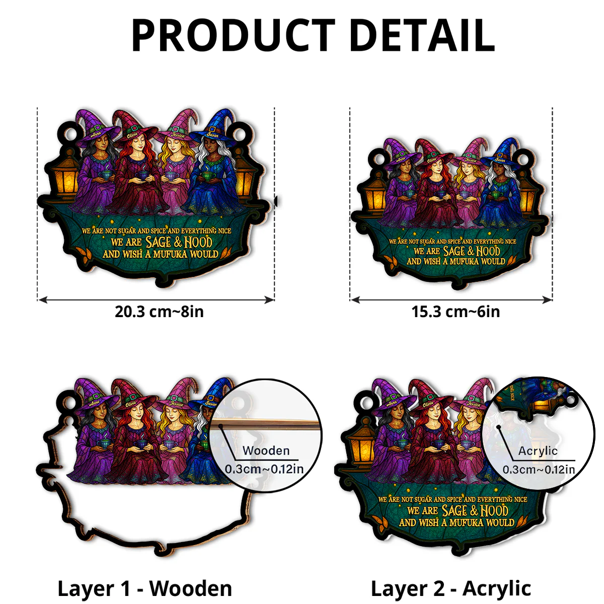 We Are Sage And Hood - Personalized Custom Suncatcher - Image 6