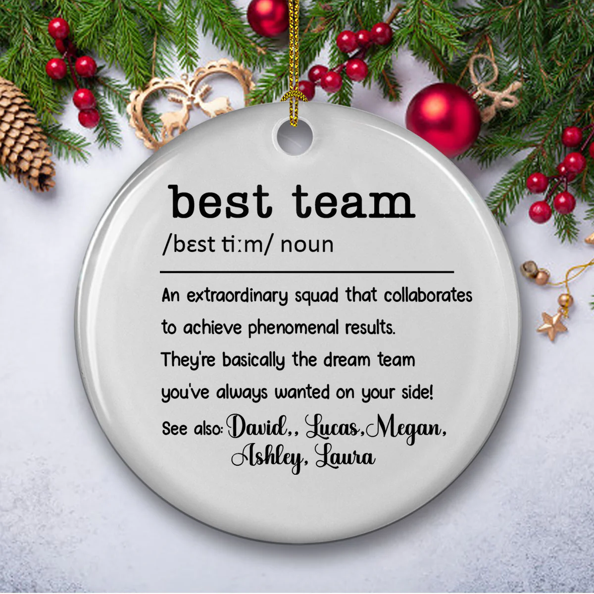 We Are Teammates - Personalized Custom Ceramic Ornament - Image 2