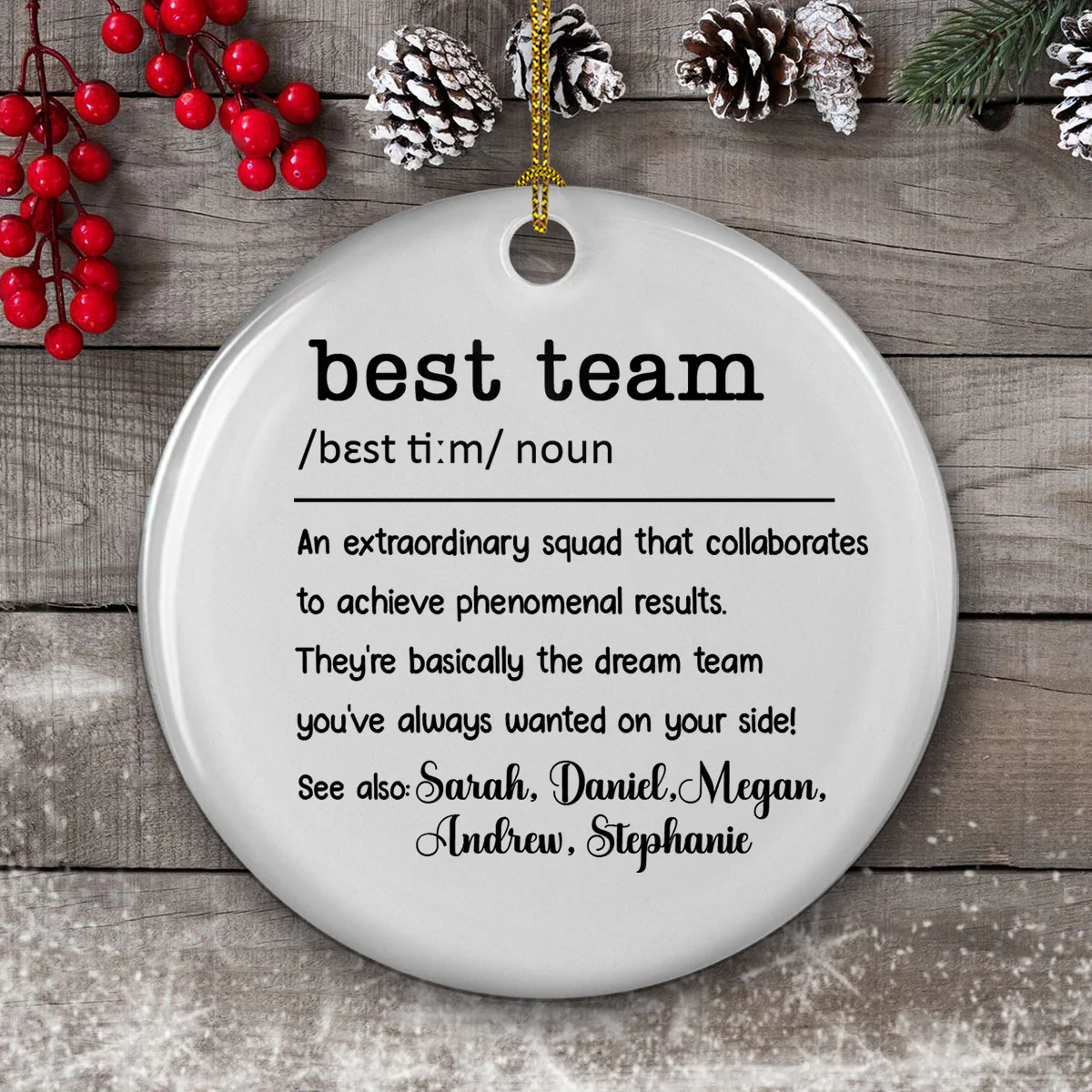 We Are Teammates - Personalized Custom Ceramic Ornament - Image 3
