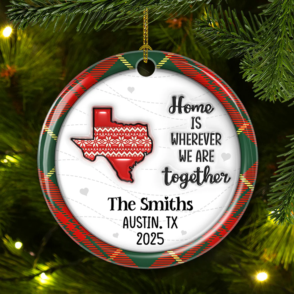 We Are Together Family - Personalized Custom 3D Inflated Effect Ceramic Ornament