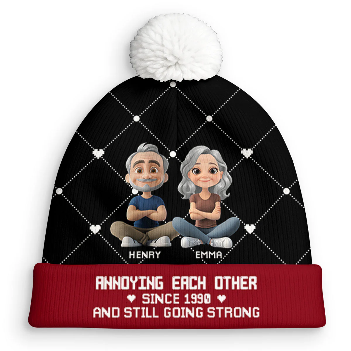 We Are Together Forever - Personalized Custom Bobble Beanie Hat