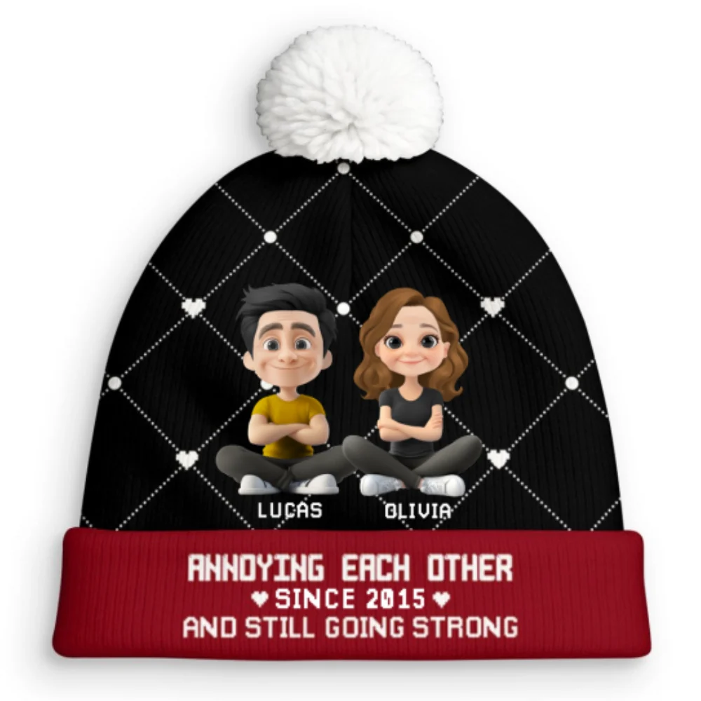 We Are Together Forever - Personalized Custom Bobble Beanie Hat - Image 9