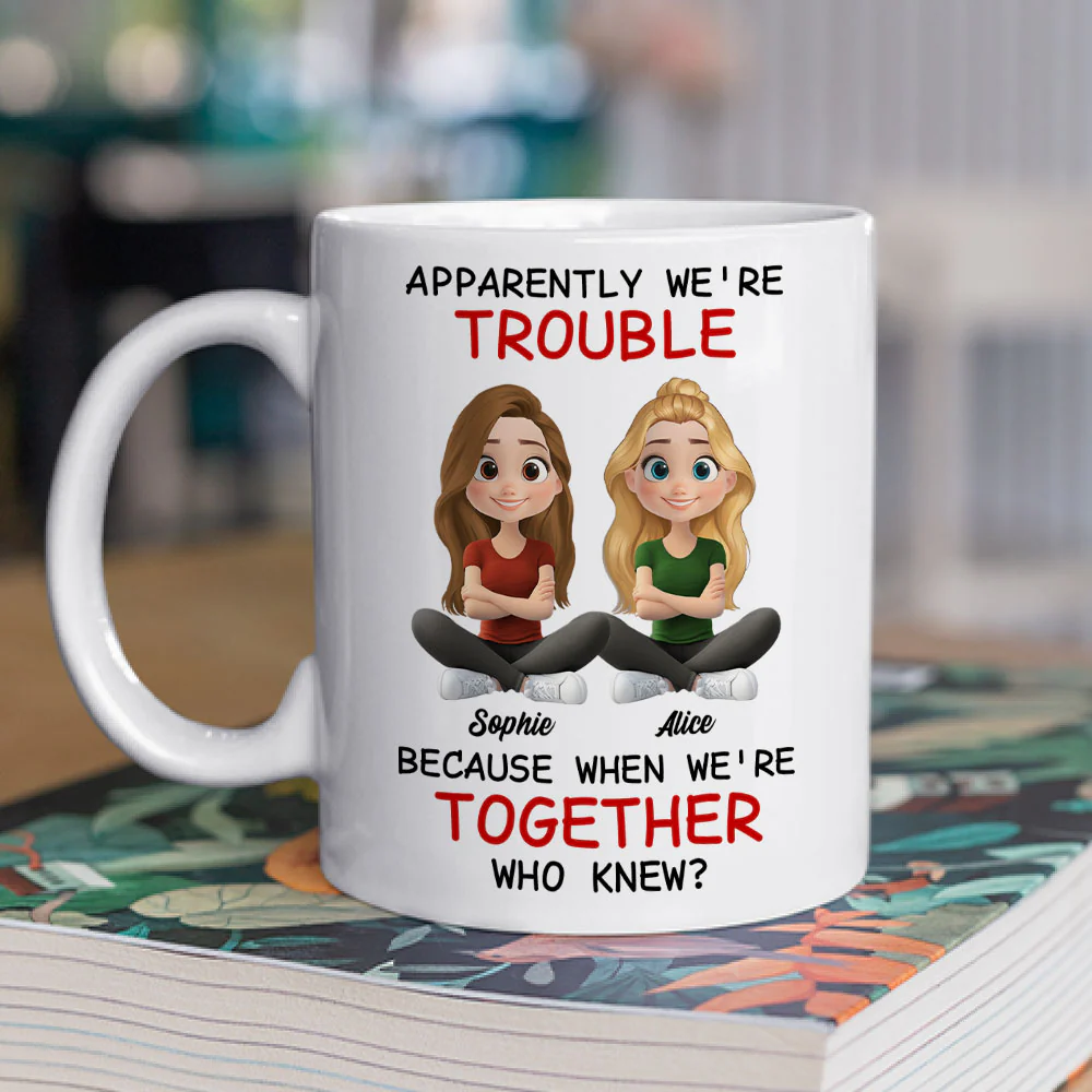 We Are Trouble - Personalized Custom Coffee Mug - Image 2