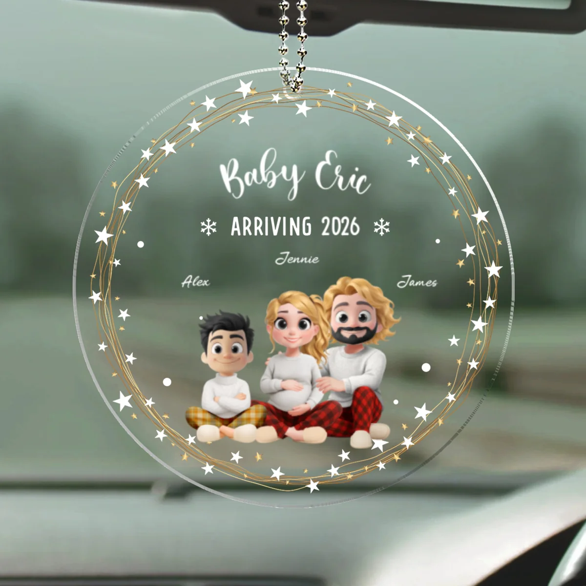 We Are Waiting For You - Personalized Custom Car Ornament - Image 5
