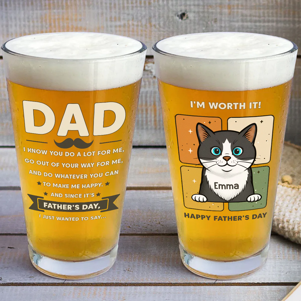 We Are Worth It - Personalized Custom Beer Glass - Image 3