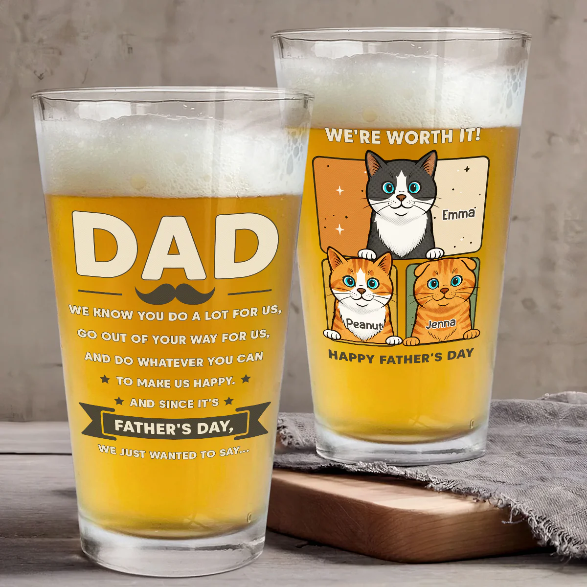 We Are Worth It - Personalized Custom Beer Glass - Image 4