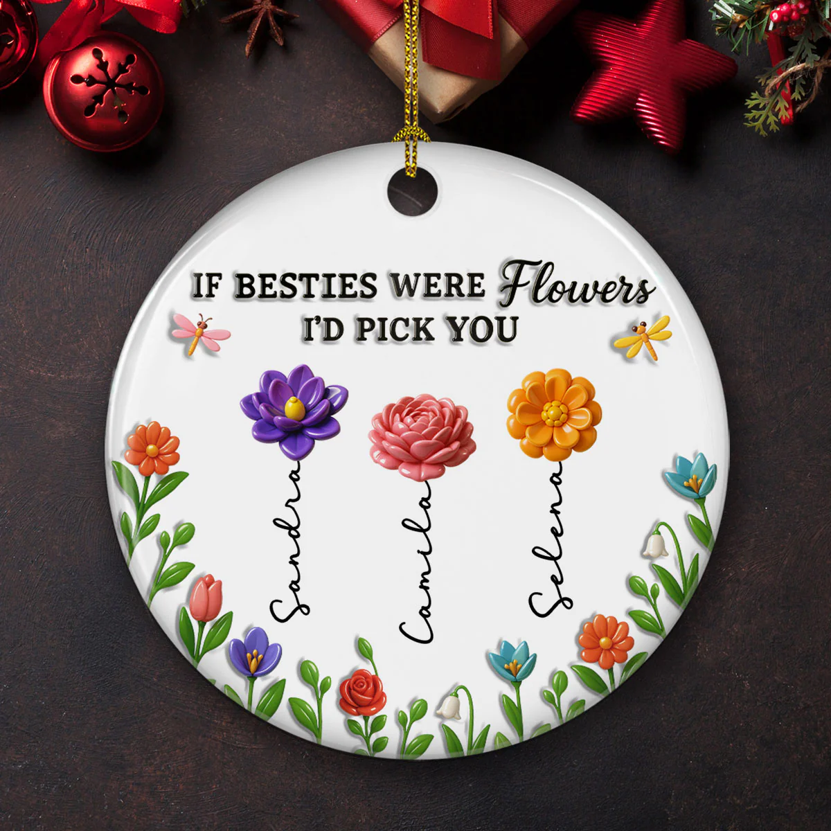 We Bloom Better Together Always - Personalized Custom 3D Inflated Effect Ceramic Ornament - Image 3