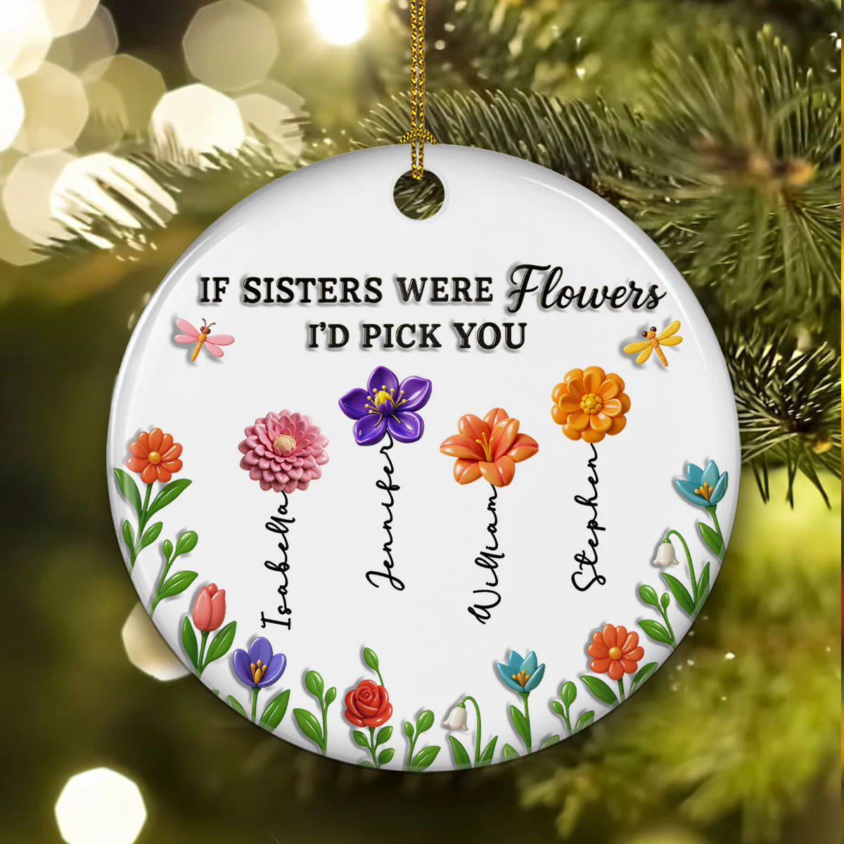 We Bloom Better Together Always - Personalized Custom 3D Inflated Effect Ceramic Ornament - Image 4