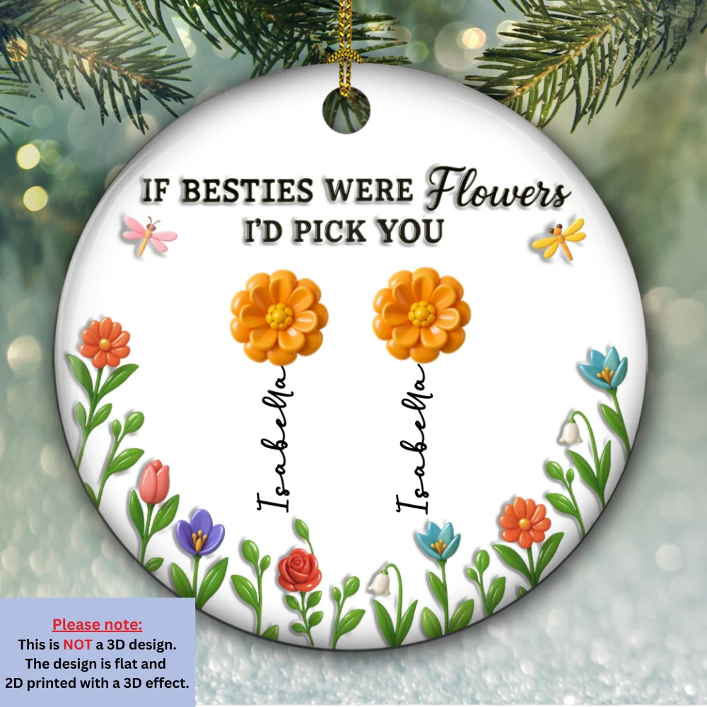 We Bloom Better Together Always - Personalized Custom 3D Inflated Effect Ceramic Ornament - Image 5