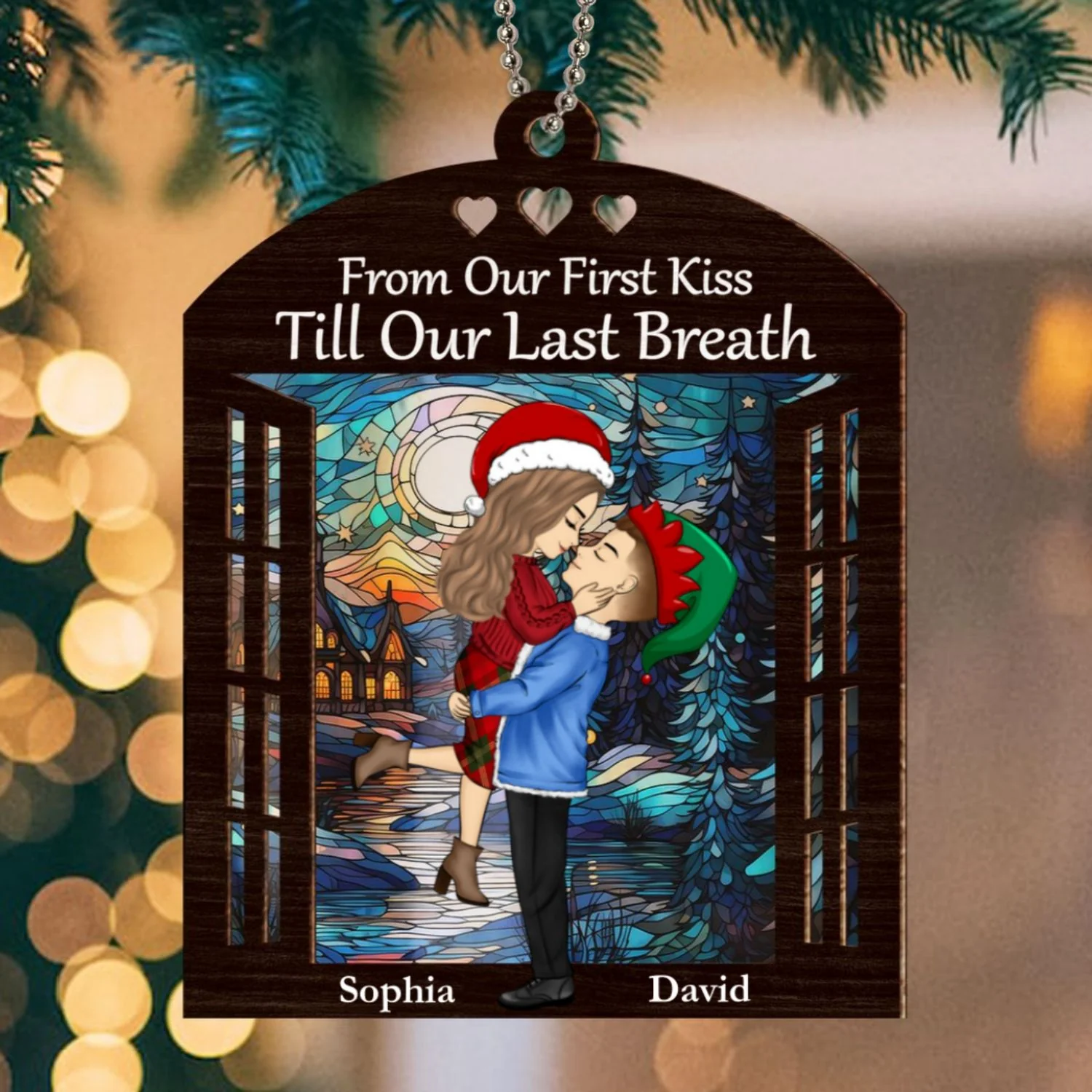 We Build A Life We Love - Personalized Custom Suncatcher Ornament - Image 6
