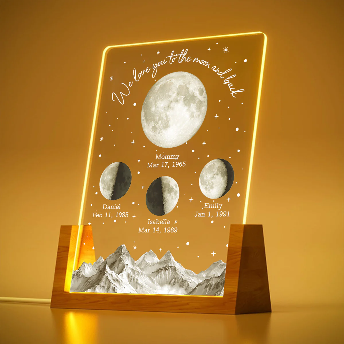 We Cherish You Beyond Stars - Personalized Custom Plaque With Walnut Base - Image 3