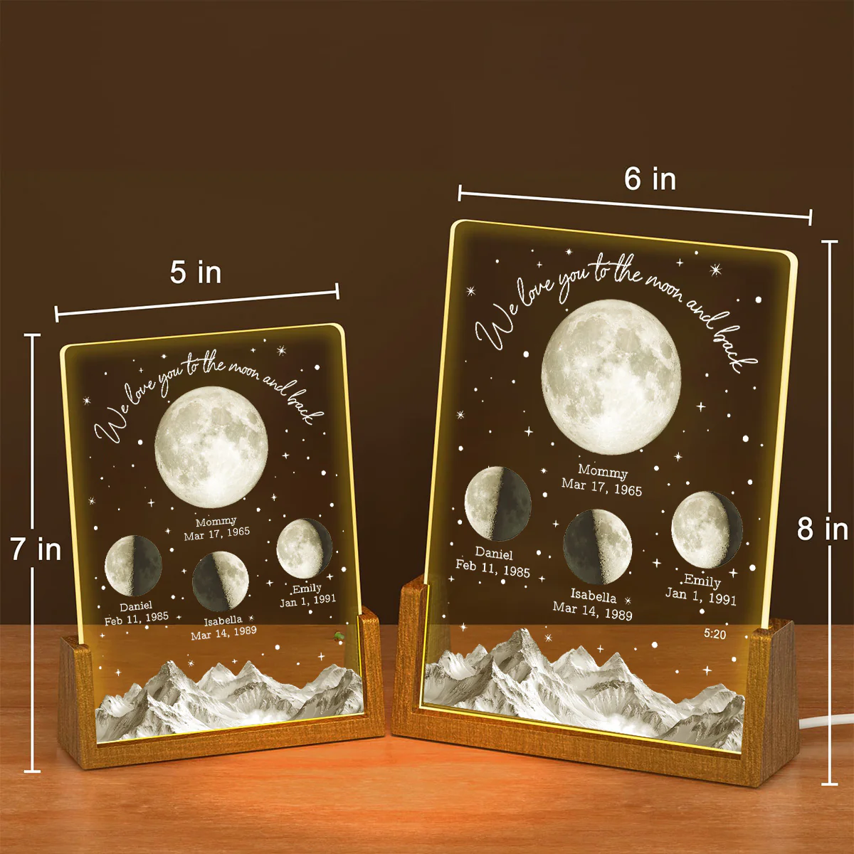 We Cherish You Beyond Stars - Personalized Custom Plaque With Walnut Base - Image 4