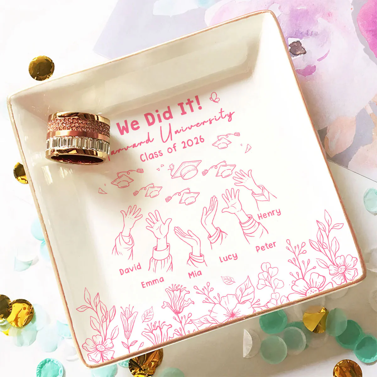 We Did It - Personalized Custom Jewelry Dish - Image 5