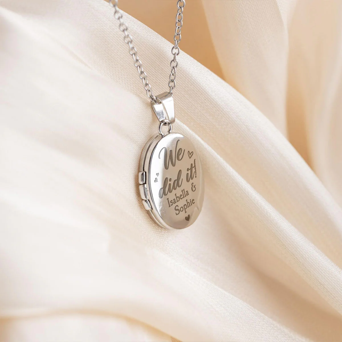 We Did It - Personalized Custom Locket Necklace - Image 5