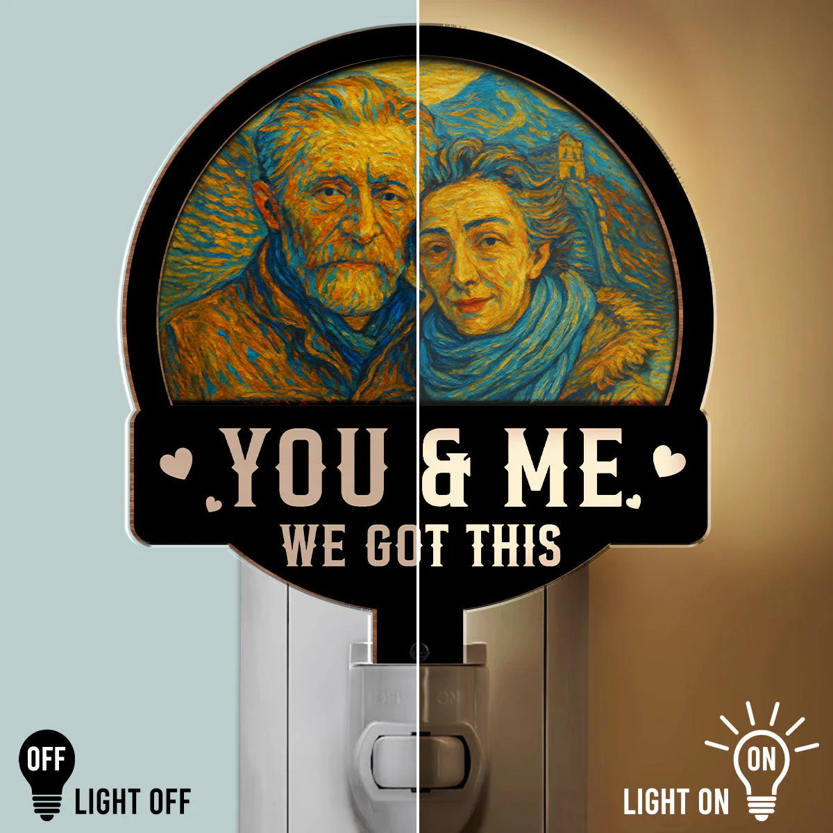 We Got This Husband Wife - Personalized Custom Wood And Acrylic Night Light - Image 4