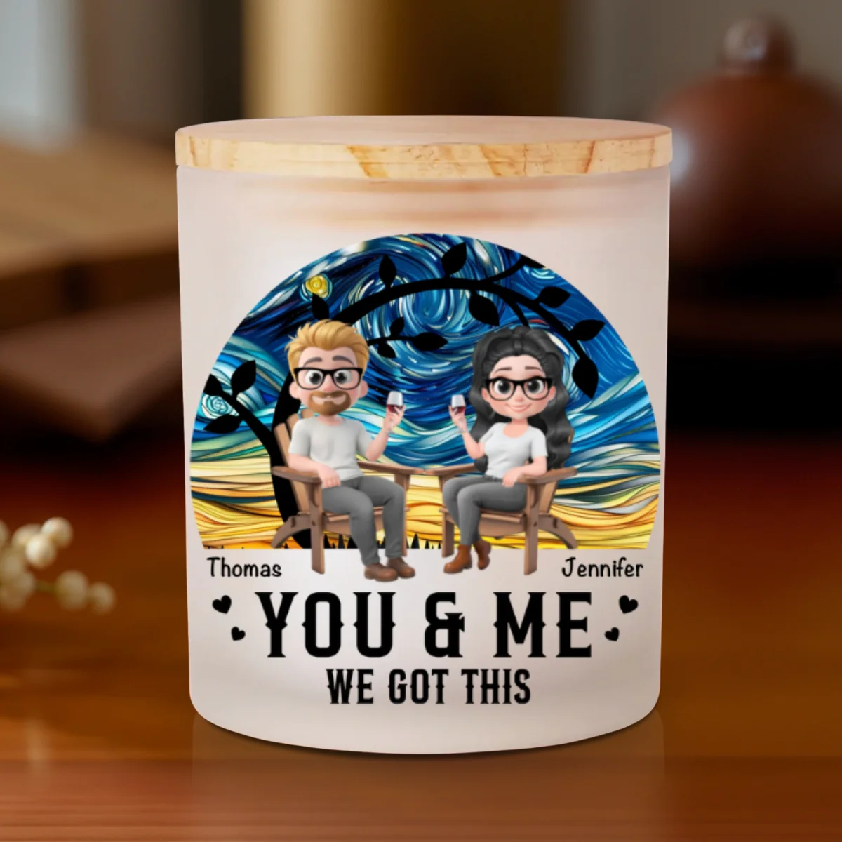We Got This - Personalized Custom Glass Jar With LED Candle - Image 6