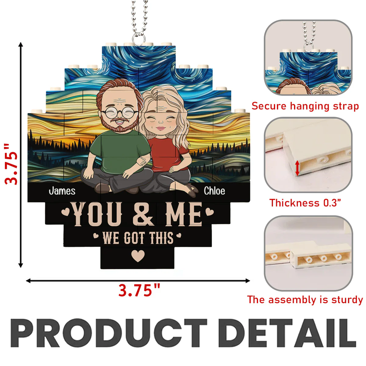 We Got This - Personalized Custom Puzzle Car Ornament - Image 6