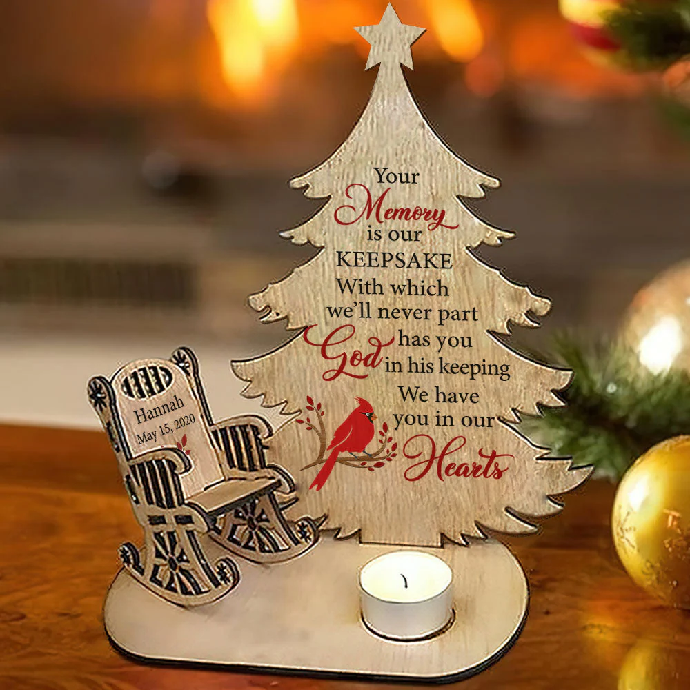 We Have You In Our Hearts - Personalized Custom Candle Holder - Image 5