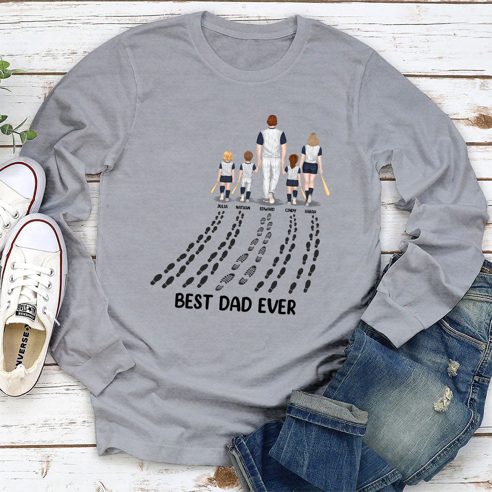 We Hit A Homerun With You As Our Dad - Personalized Custom Shirt - Image 3