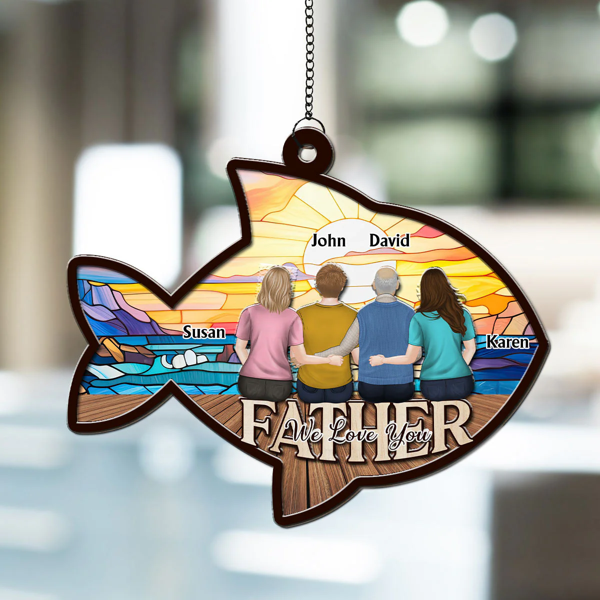 We Hooked The Best Daddy - Personalized Custom Suncatcher - Image 2