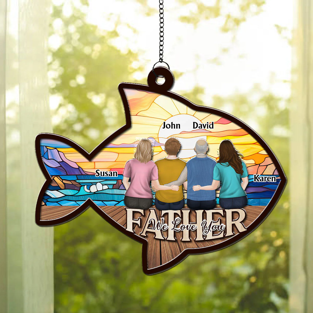 We Hooked The Best Daddy - Personalized Custom Suncatcher - Image 3
